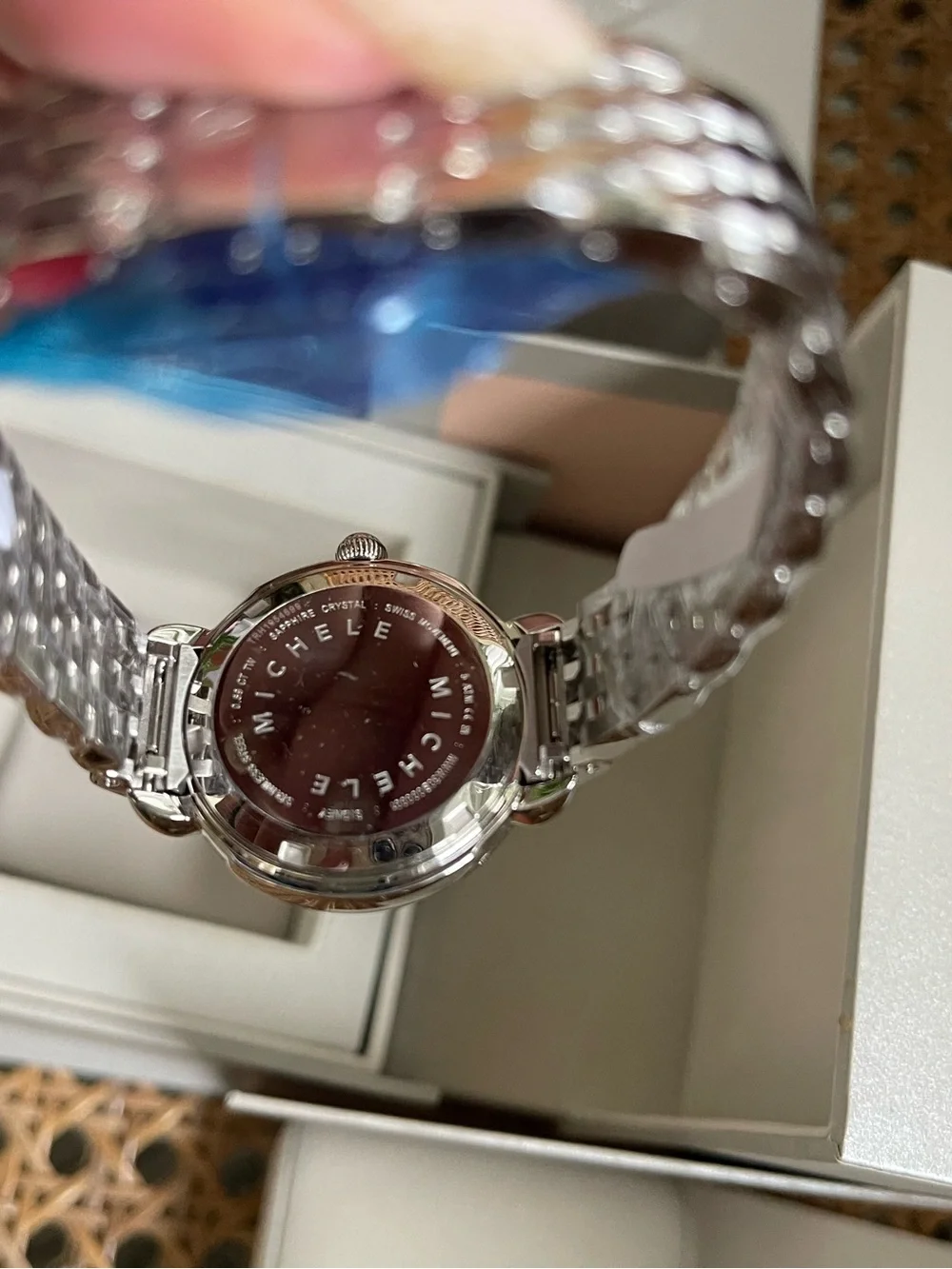 Michele Sidney Classic Stainless Steel Diamond  Women's Watch NEW